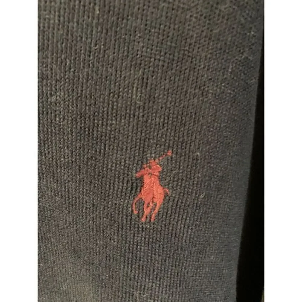 Polo Ralph Lauren Sweater 2XLT Navy Blue Suede Elbow Heavyweight Big &‎ Tall